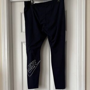 Nike Women's Navy Leggings with Logo